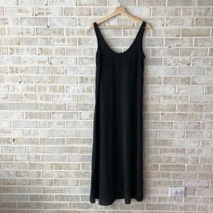 J. Crew Silk Crepe Maxi Slip Dress Black Small